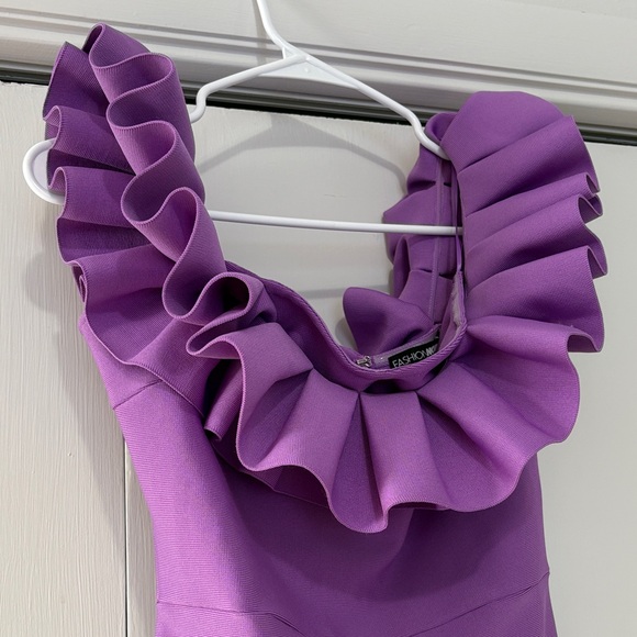 Fashion Nova One Shoulder Purple Dress - Picture 5 of 7